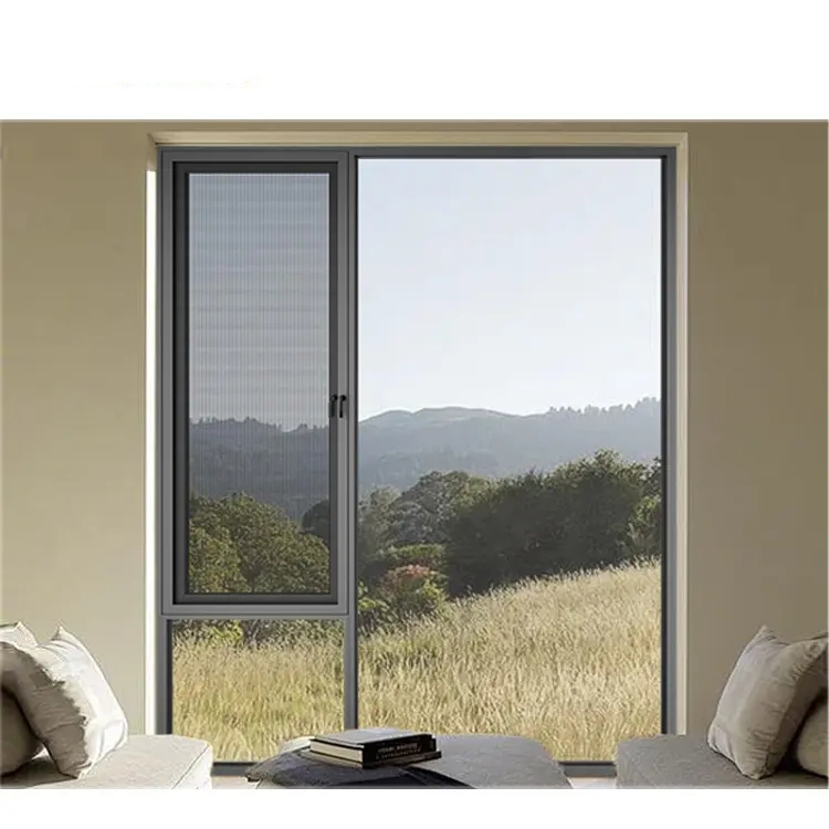 Hurricane Impact Insulated Powder Coating Tilt and Turn Window Thermal Break Aluminum Casement Window