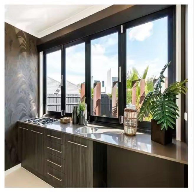 Aluminum Swing Windows Modern Casement Windows Double Glazed Insulated Waterproof Glass