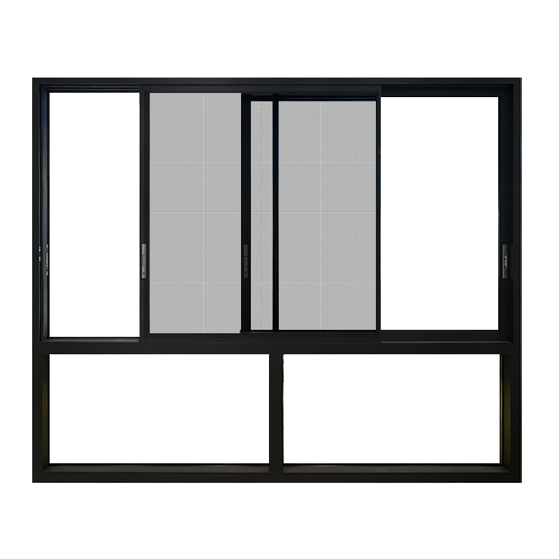 Industrial Chic Aluminum Window with Exposed Hardware, Tempered Insulating Glass with Mosquito Net