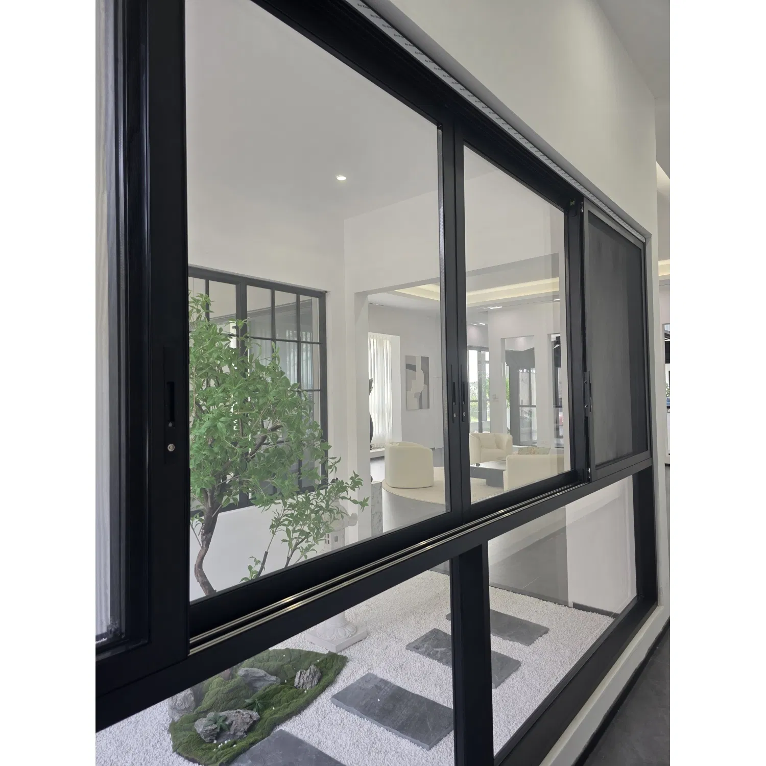 Residential Double Glazing Fashion Motorized Aluminium Sliding Window