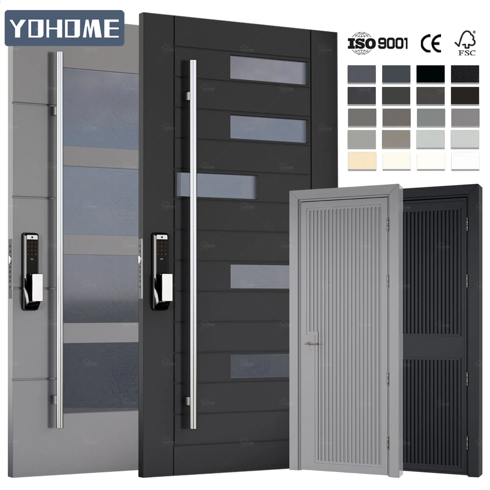 China Top Factory Custom Villa Door Designs Luxury Villa Pivot Modern Cast Aluminum Front Entry Bullet Proof Security House Front Doors