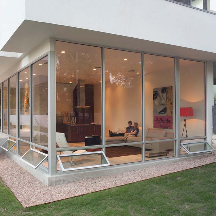 Building Material California Hurricane Impact Villa Custom Aluminum Fixed Double Glass Window