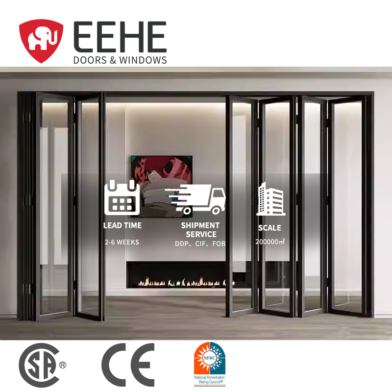 Eehe Aluminum Used Bifold Doors Sale Near Me with Folding Door System Low Maintenance for Commercial Projects