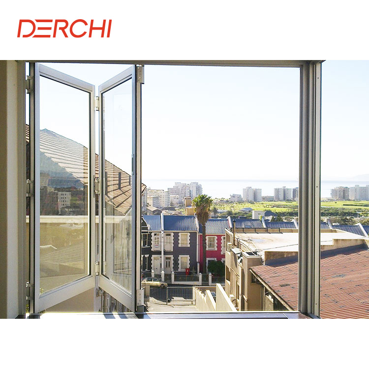 Nfrc Hurricane Impact Double Glazed Insulated Glass Thermal Break Window Aluminum Folding Window