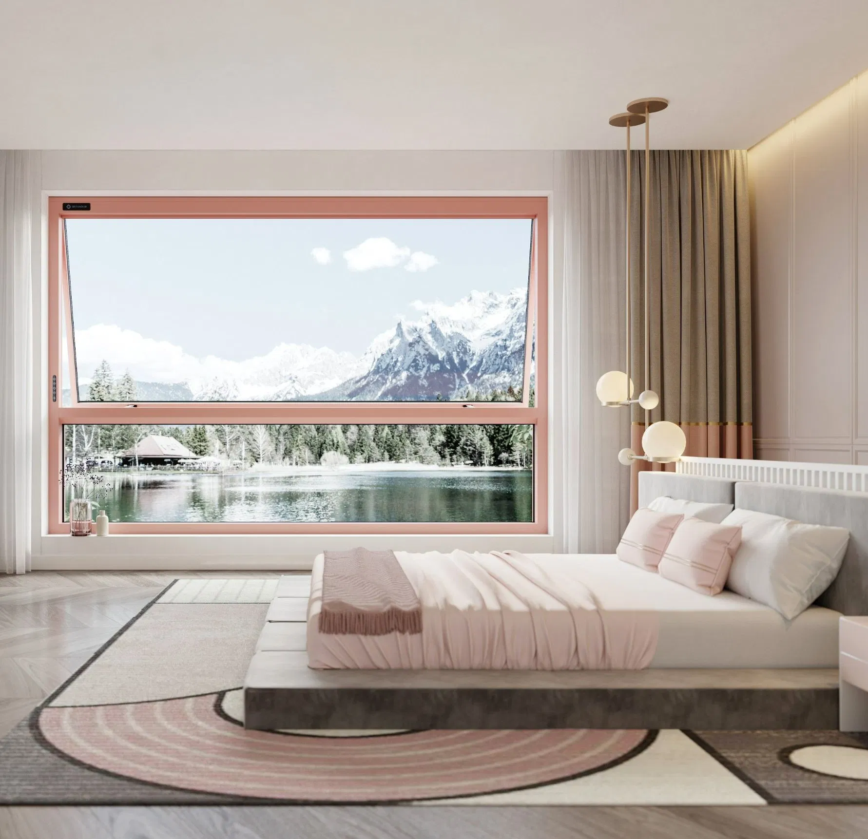 Luxury Aluminium Aluminium Electric Awning Window Auto-Open/Close, Thermal Insulated for Commercial Buildings