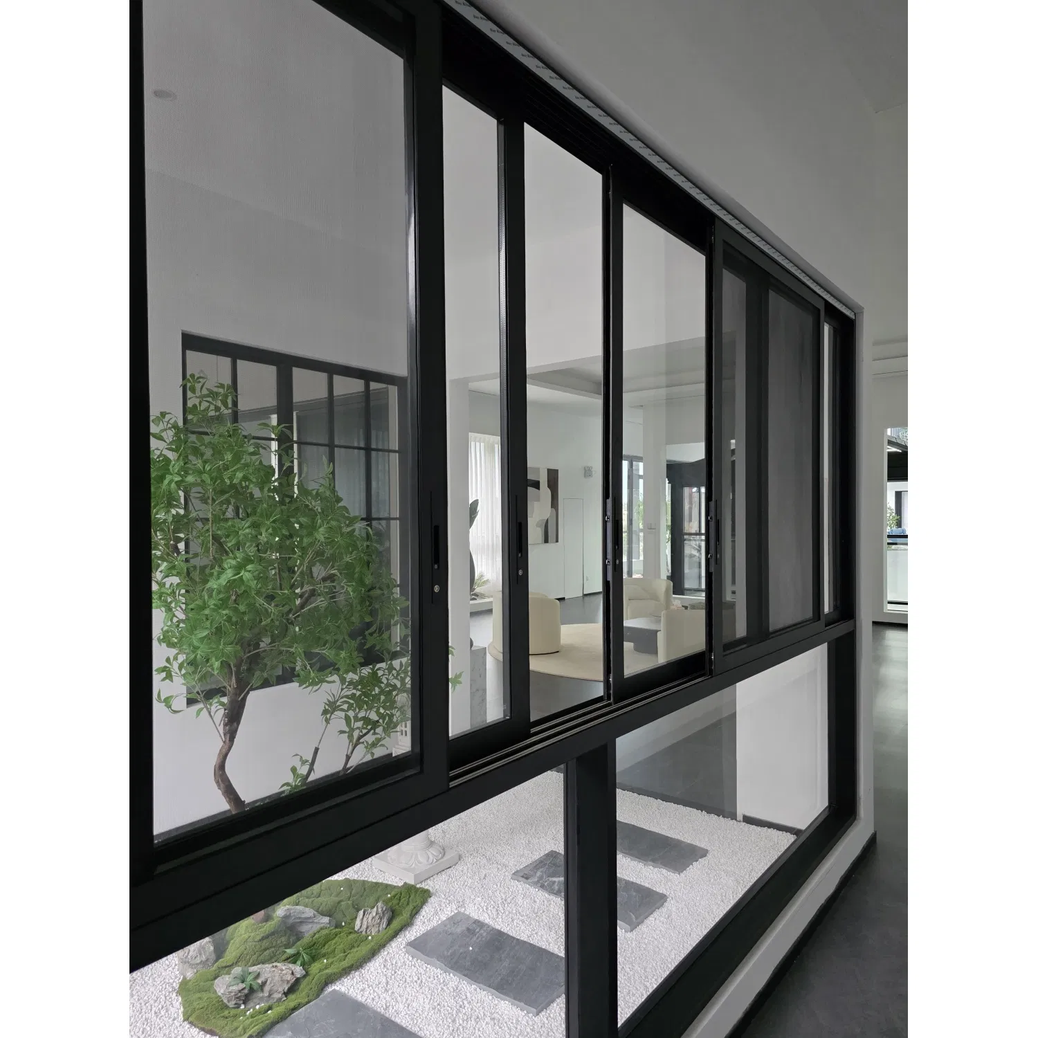Residential Double Glazing Fashion Motorized Aluminium Sliding Window
