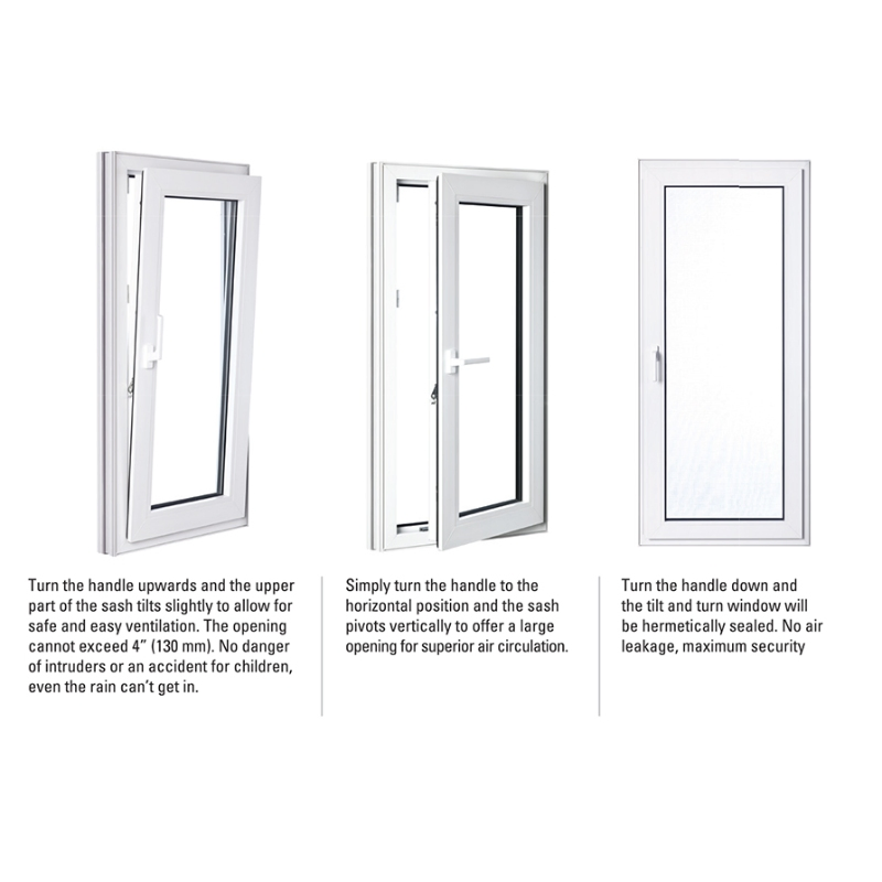 High End Quality Anti-Corrosion Thermal Break Double Glass Aluminum Tilt and Turn Window