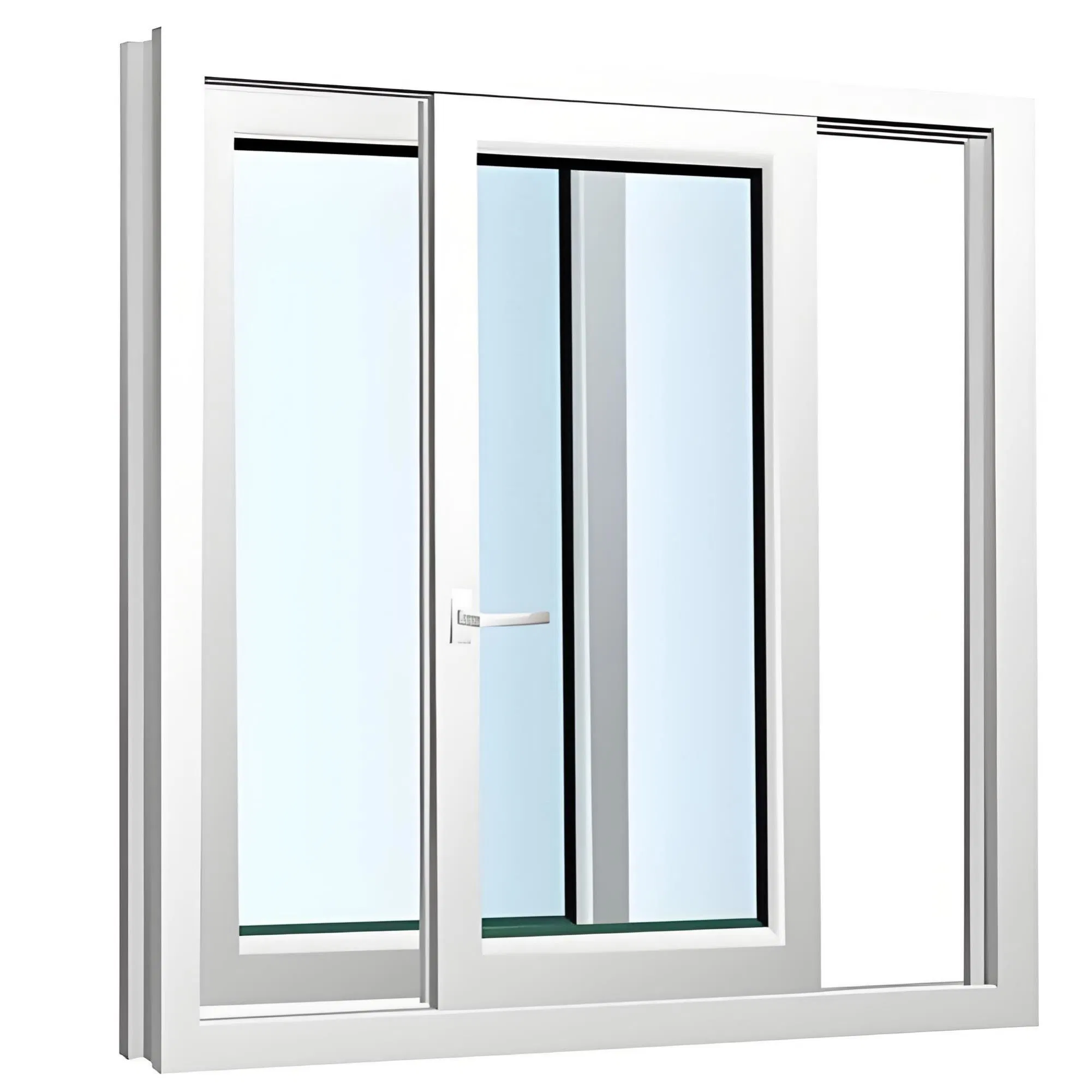 High Performance Floating Track Aluminum Sliding Window 68mm Sash