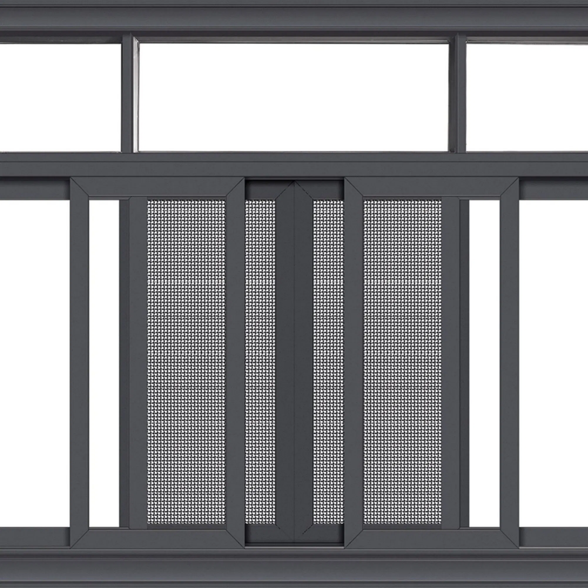 UV-Resistant Double Tempered Aluminum Sliding Window Low-E