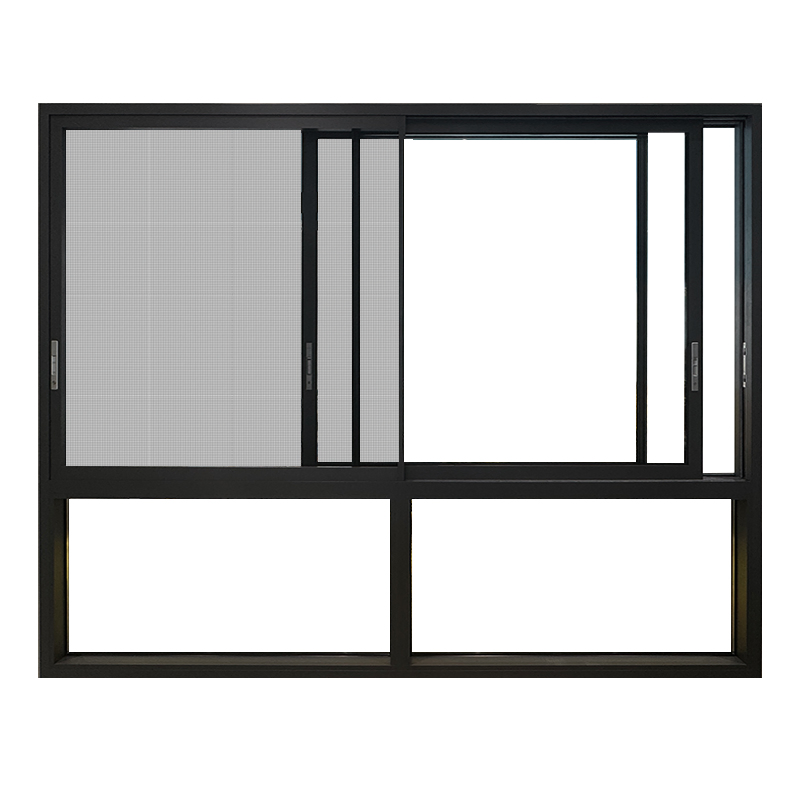 Industrial Chic Aluminum Window with Exposed Hardware, Tempered Insulating Glass with Mosquito Net
