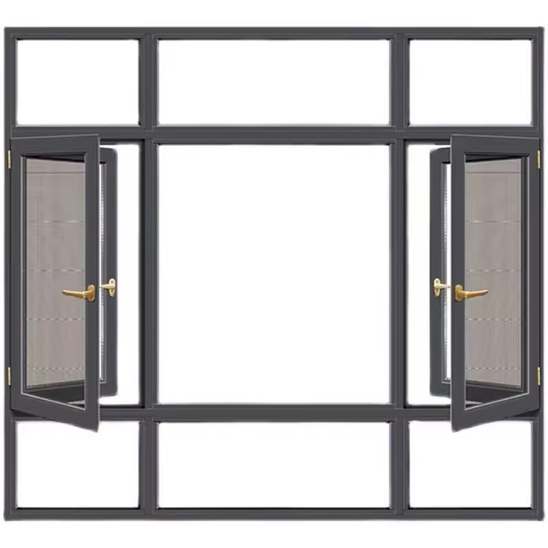 Insulated &amp; Soundproof Glass Thermal Break Aluminum Alloy Casement Window for Slim System