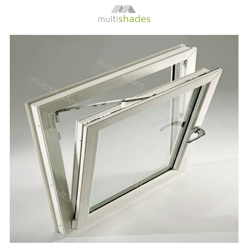 Multishades Commercial Bottom Hung Window with Anti Corrosion Aluminium Frame Tempered Glass Soundproof for Office Buildings