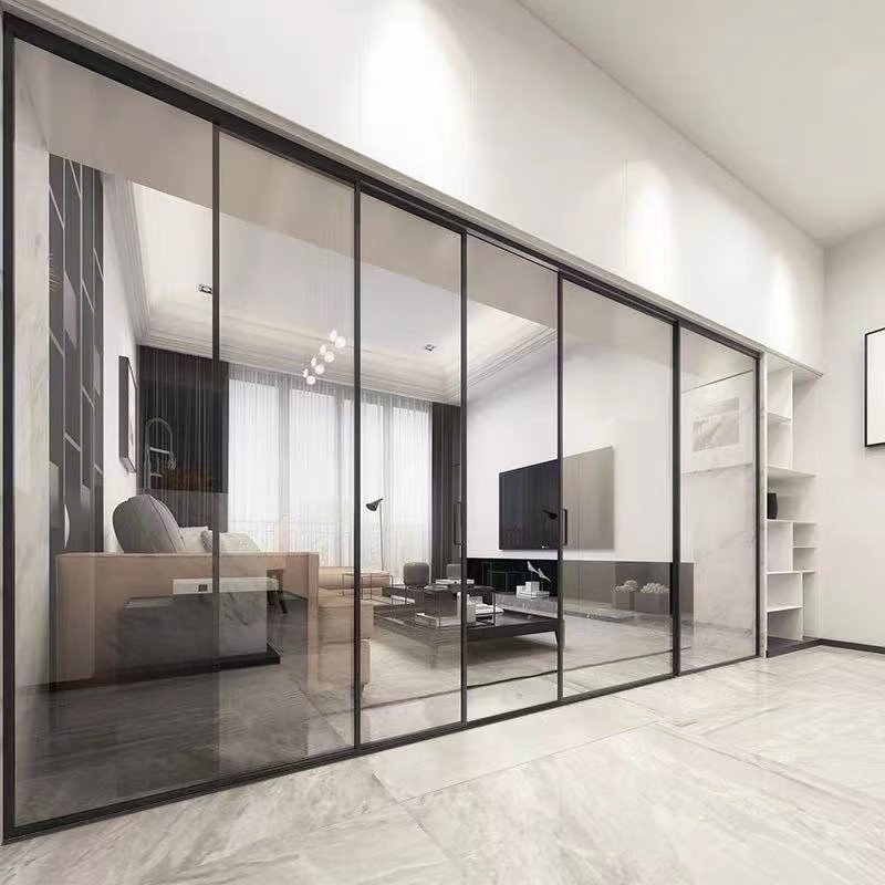 Balcony Sliding Doors Double Glazed Stacker Doors Commercial Exterior Patio Panoramic Aluminum Sliding Doors
