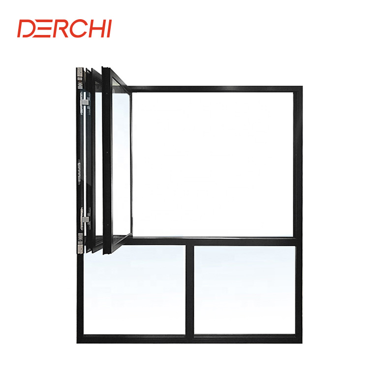 Nfrc Hurricane Impact Double Glazed Insulated Glass Thermal Break Window Aluminum Folding Window