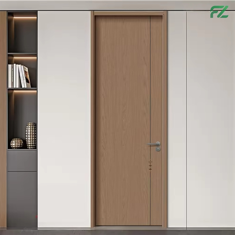 Custom Size Fire-Rated &amp; Soundproof Simulated Wood Grain Aluminum Interior Doors Slab Doors