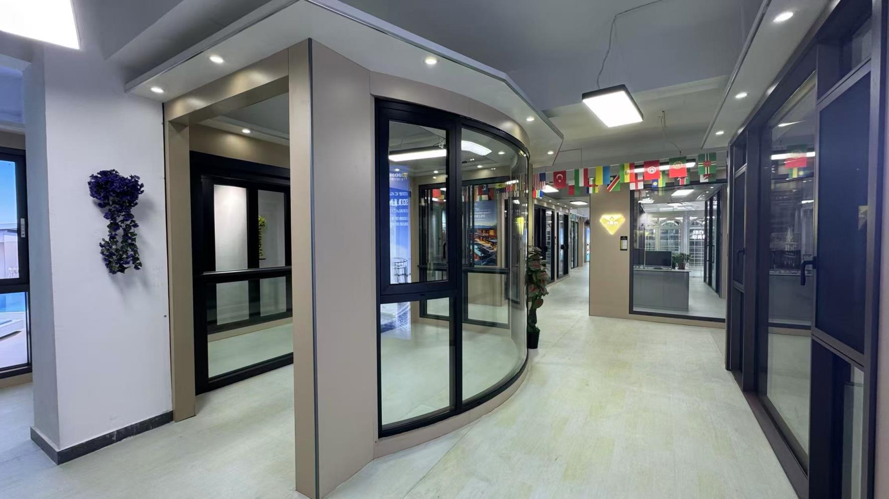 Gluing and sealing aluminum door frame assembly