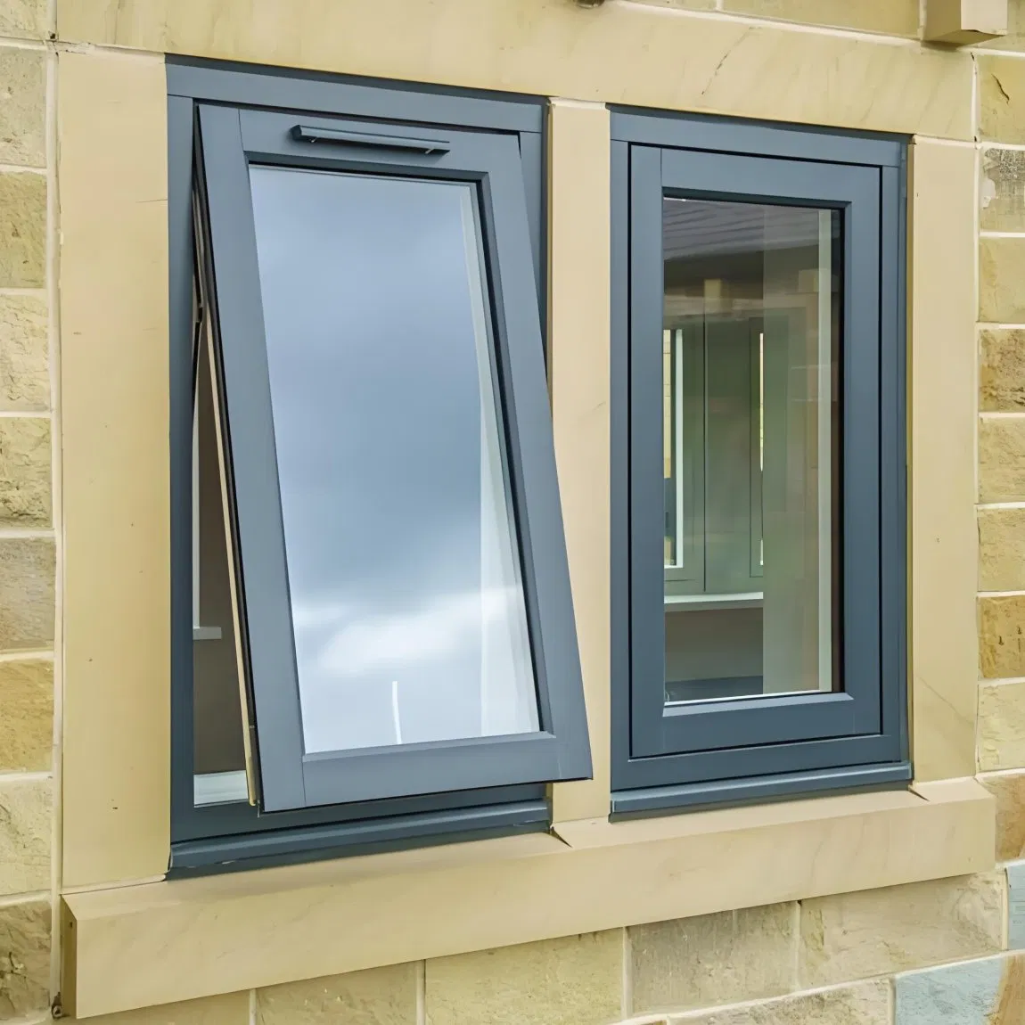 Latest Home Single Hung Windows Weather Resistant Insulated Durable Tempered Double Glazed Aluminium Windows