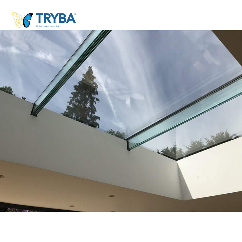 Weatherproof Retractable Design Aluminum Automatic Sliding Skylight Windows for Industrial Roofs