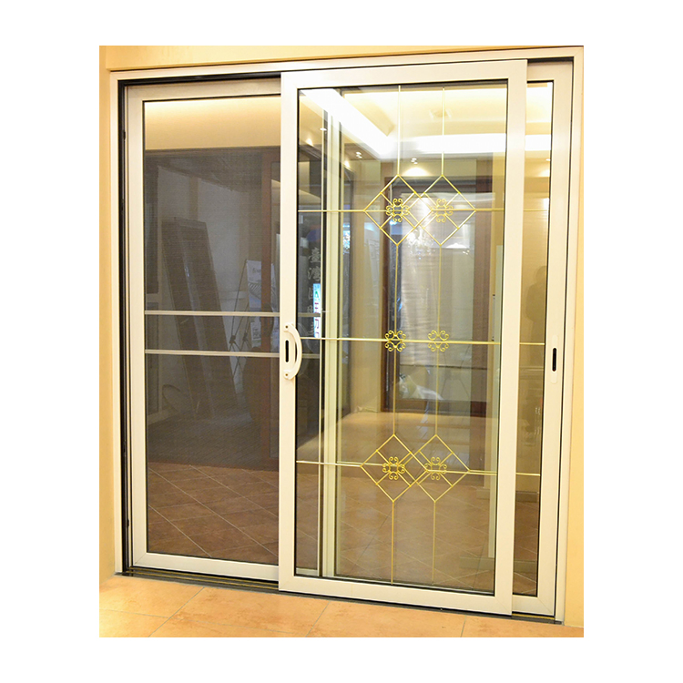 Model Gates Commercial Aluminum Frame Sliding Security Door with Construction Materials Glass