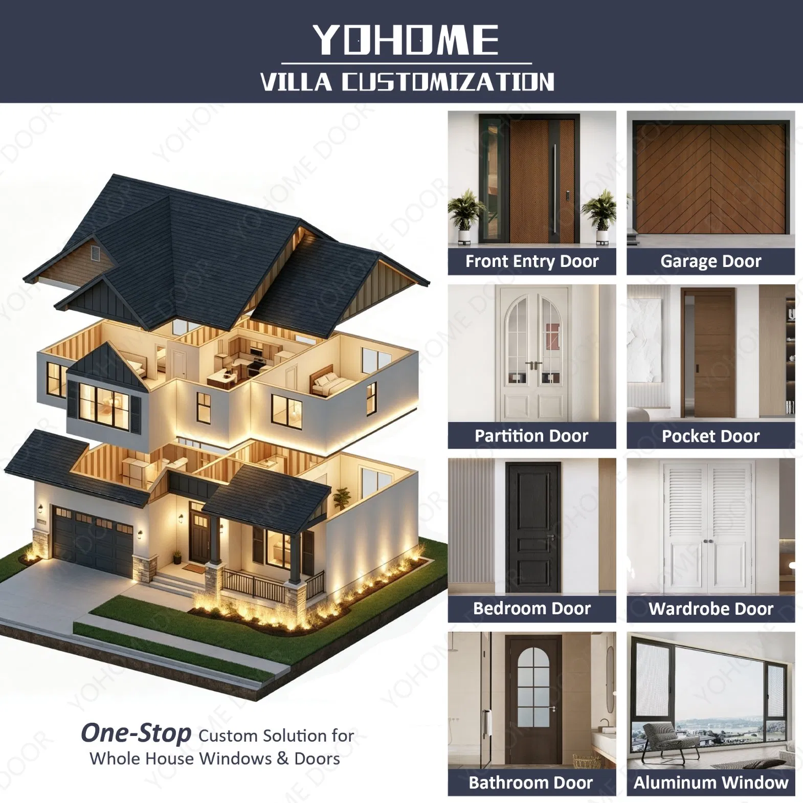 China Top Factory Custom Villa Door Designs Luxury Villa Pivot Modern Cast Aluminum Front Entry Bullet Proof Security House Front Doors