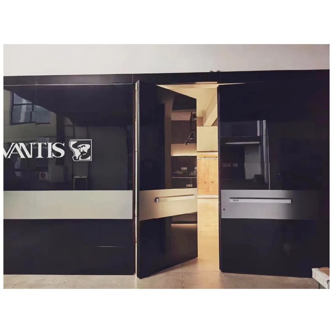 Luxury Matte Black Aluminum Entry Door Durable Anti-Corrosion Exterior Door Thermal Insulated Villa Front Door Factory Direct Supplyentrance Door Safety Door