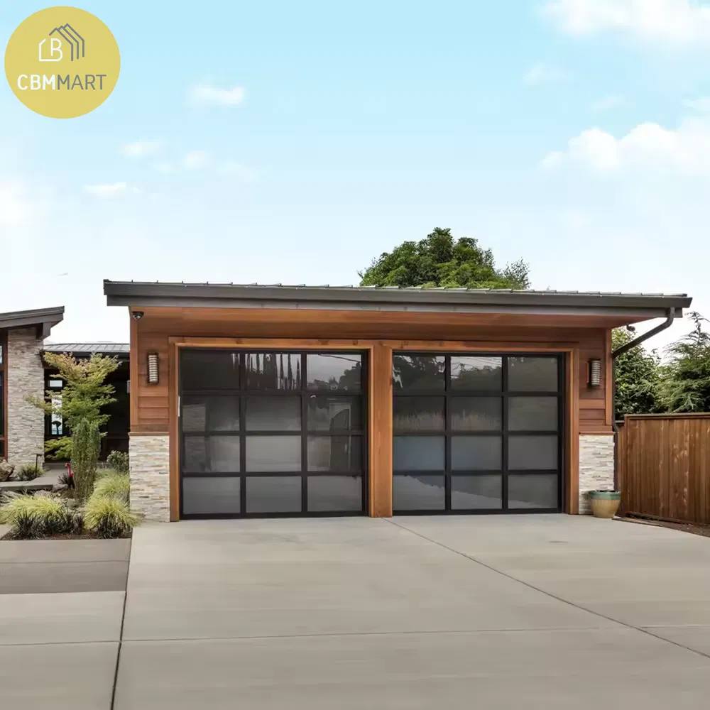 Cbmmart Low-Maintenance Design Aluminium Glass Remote Control Automatic Steel Garage Doors