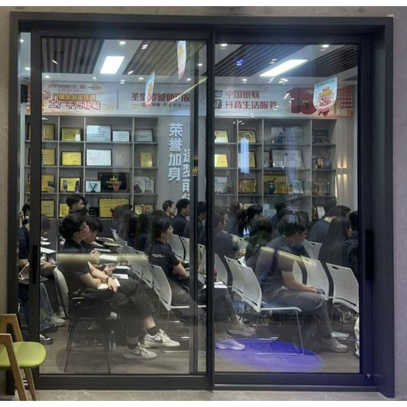 Balcony Entrance Aluminum Glass Door with Lifting Fuction Aluminum Sliding Door Broken Bridge System Interior Entry Door