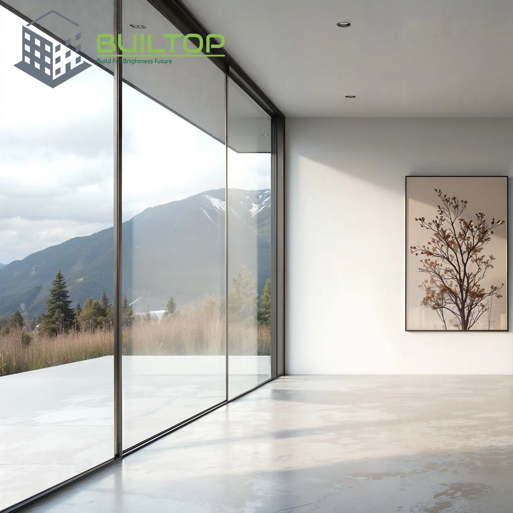 All-in-One Full-View Glass Door - Easy Installation &amp; Low-Maintenance Design