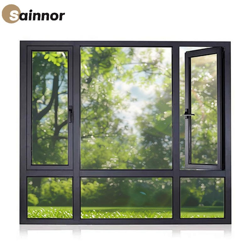 Soundproof Insulated Aluminum Window with Weather-Resistant Powder Coated Surface