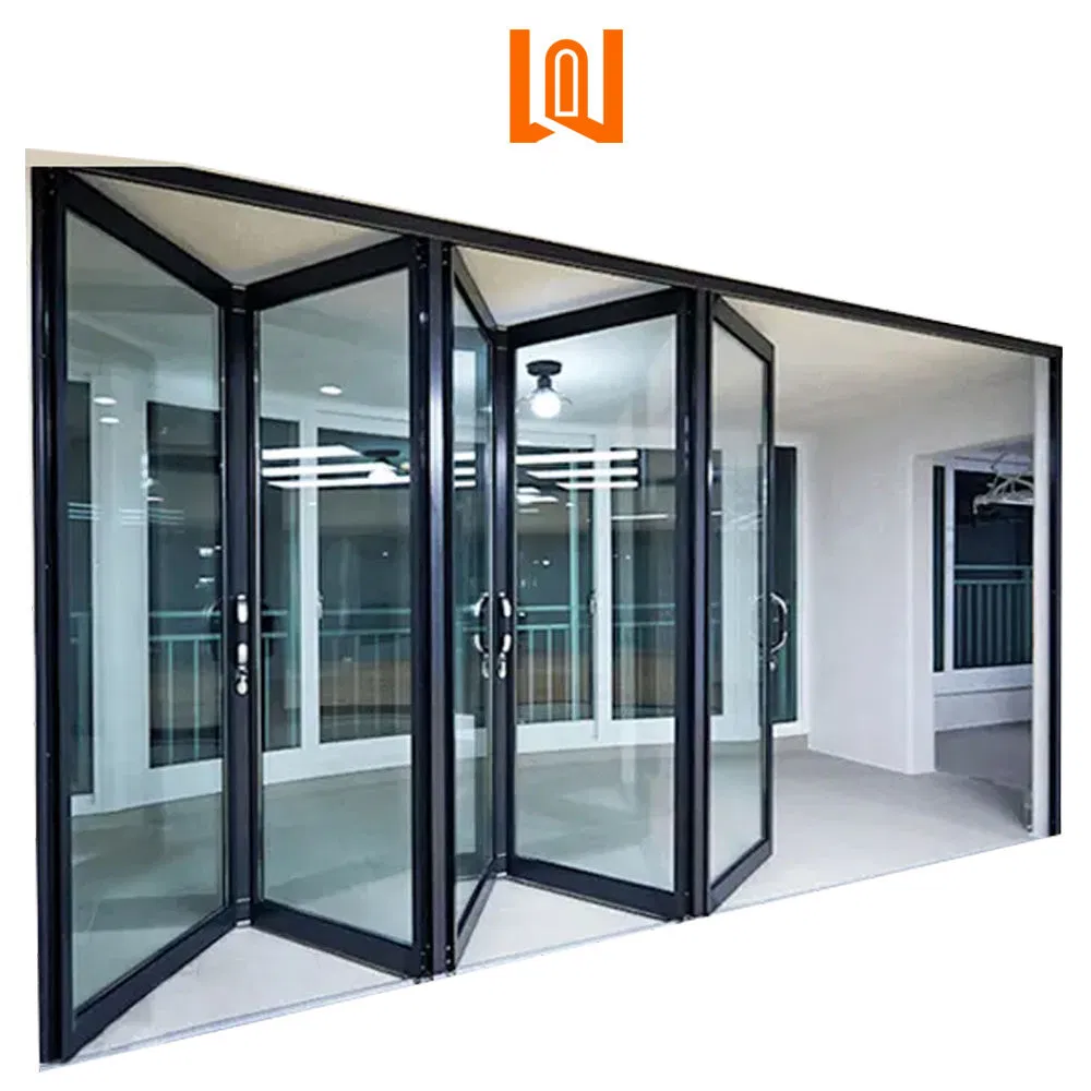 Custom Aluminium Double Glass Bifold Doors Aluminum Folding Door Balcony
