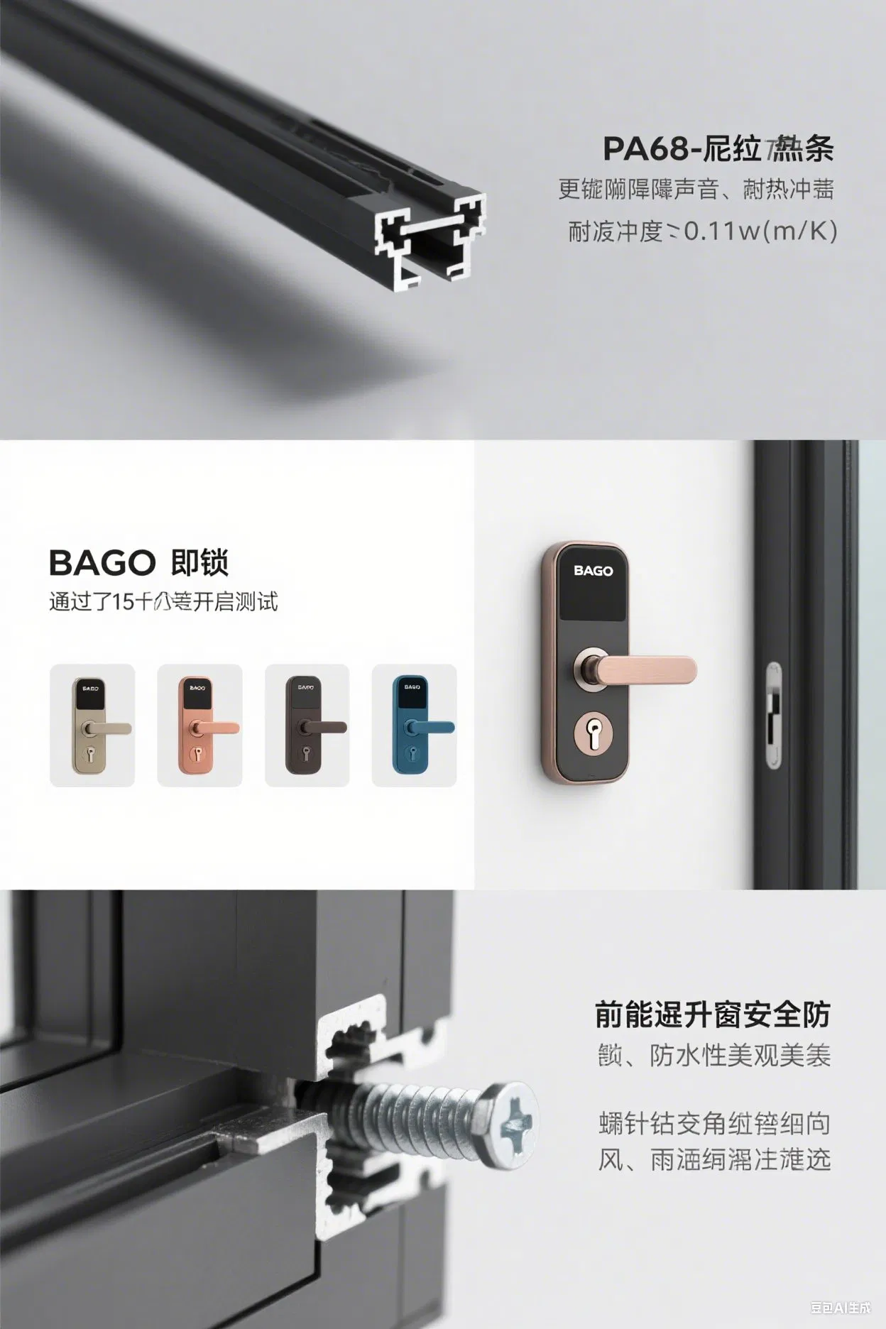 Digital Smart Building Material Metal Aluminium Window for Solar Wireless Auto Casement Aluminum Profile Skylight Ventanas