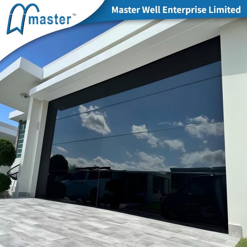 High Quality Commercial Modern Residential Industrial Customized Aluminum Automatic Sectional Overhead Transparent Frosted Full View 16X7 Glass Garage Door