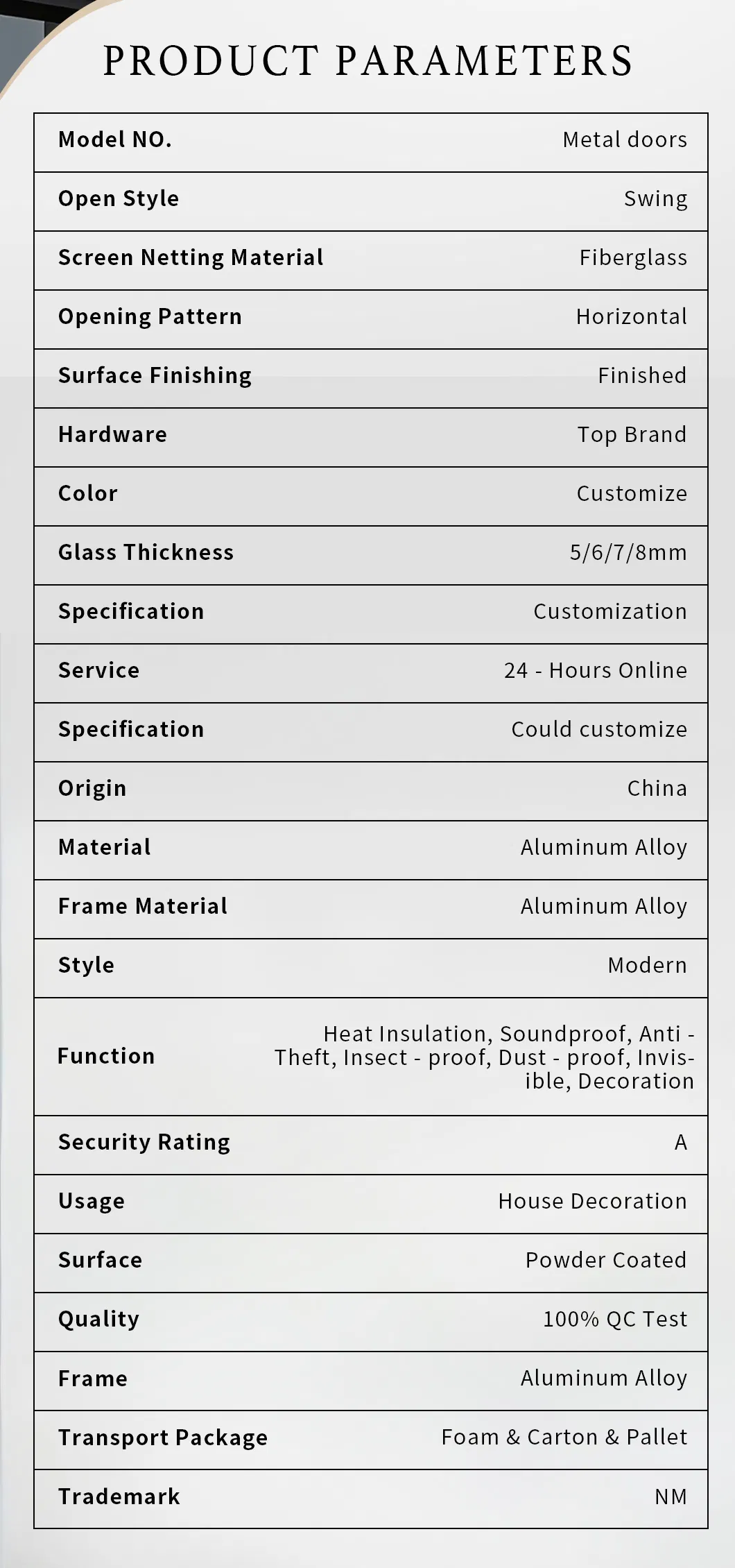 Aluminum Sliding Window Detail 2