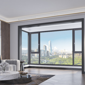 Customized Metal Double Glazed Swing Glass Ventanas De Aluminio Casement Aluminum Window