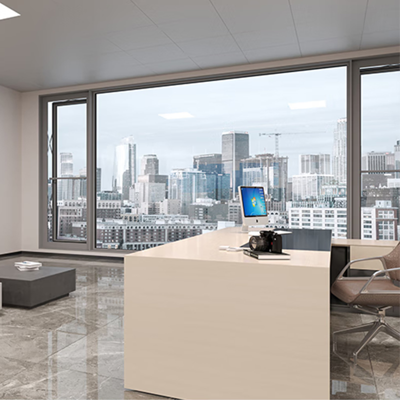 Contemporary Aluminum Electric Push-out Window Integrated LED Lighting Option and UV Resistant Window