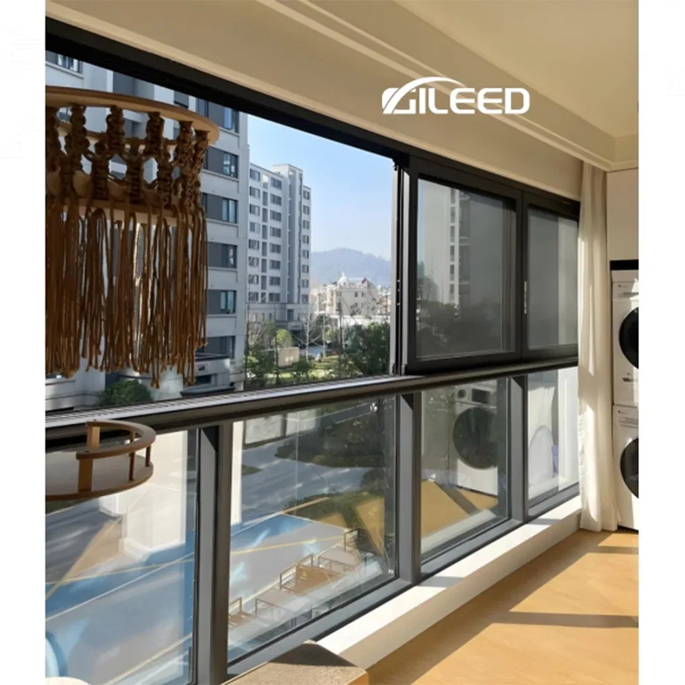 High Performance Floating Track Aluminum Sliding Window 68mm Sash