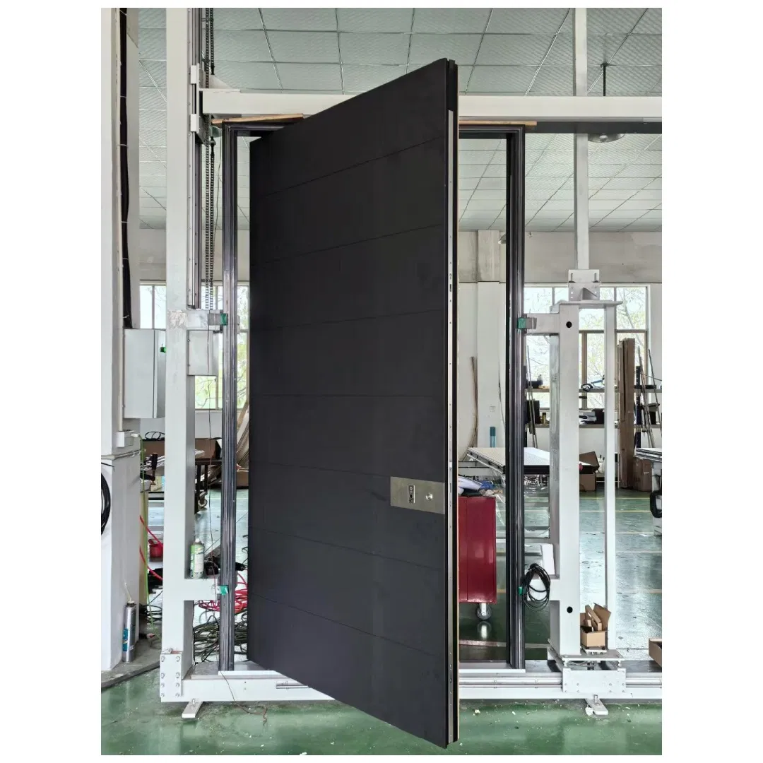 Luxury Matte Black Aluminum Entry Door Durable Anti-Corrosion Exterior Door Thermal Insulated Villa Front Door Factory Direct Supplyentrance Door Safety Door
