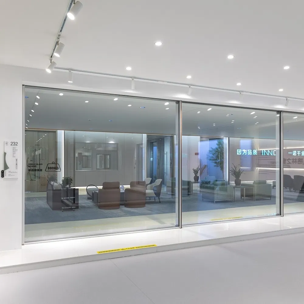 Low Maintenance Panoramic Sliding Exterior Aluminum Door for Boardroom Partition