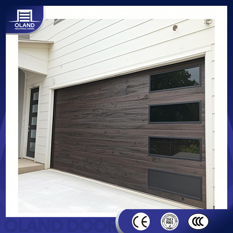 Modern Design Custom Remote Control Aluminum Automatic Garage Door Insulation Sectional Remote-Controlled Motorized Driveway Garage Doors for Villa Homes