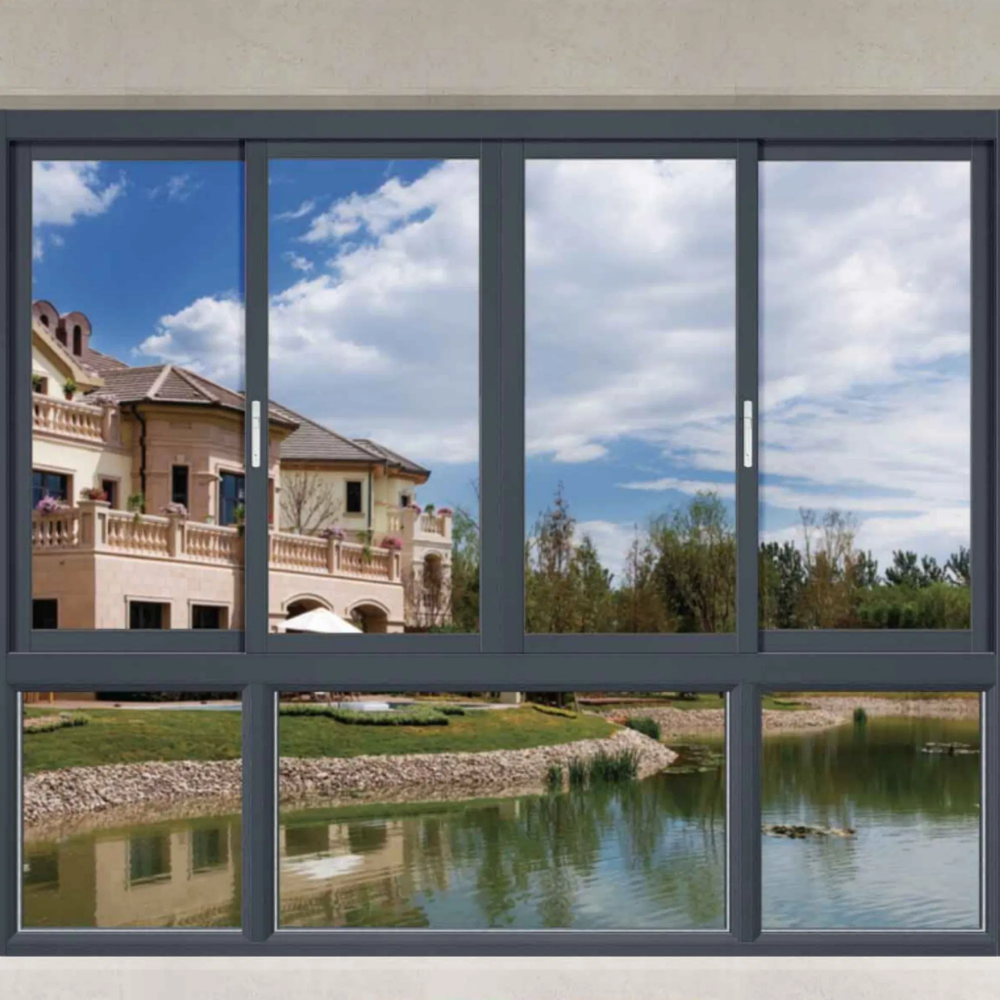 Direct Sales UV-Resistant Laminated Glass Aluminum Sliding Window