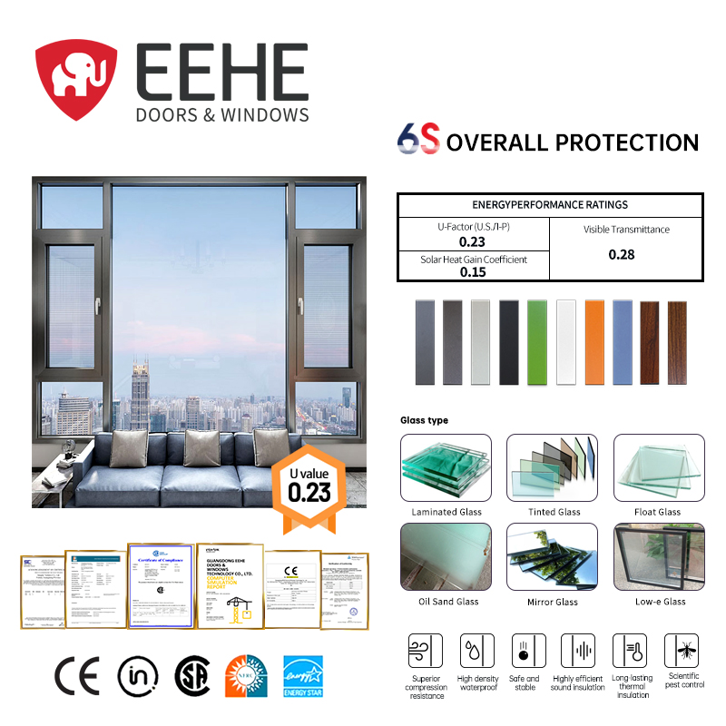 Eehe Soundproof Fixed Aluminum Windows Commercial with Reliable Soundproof As2047
