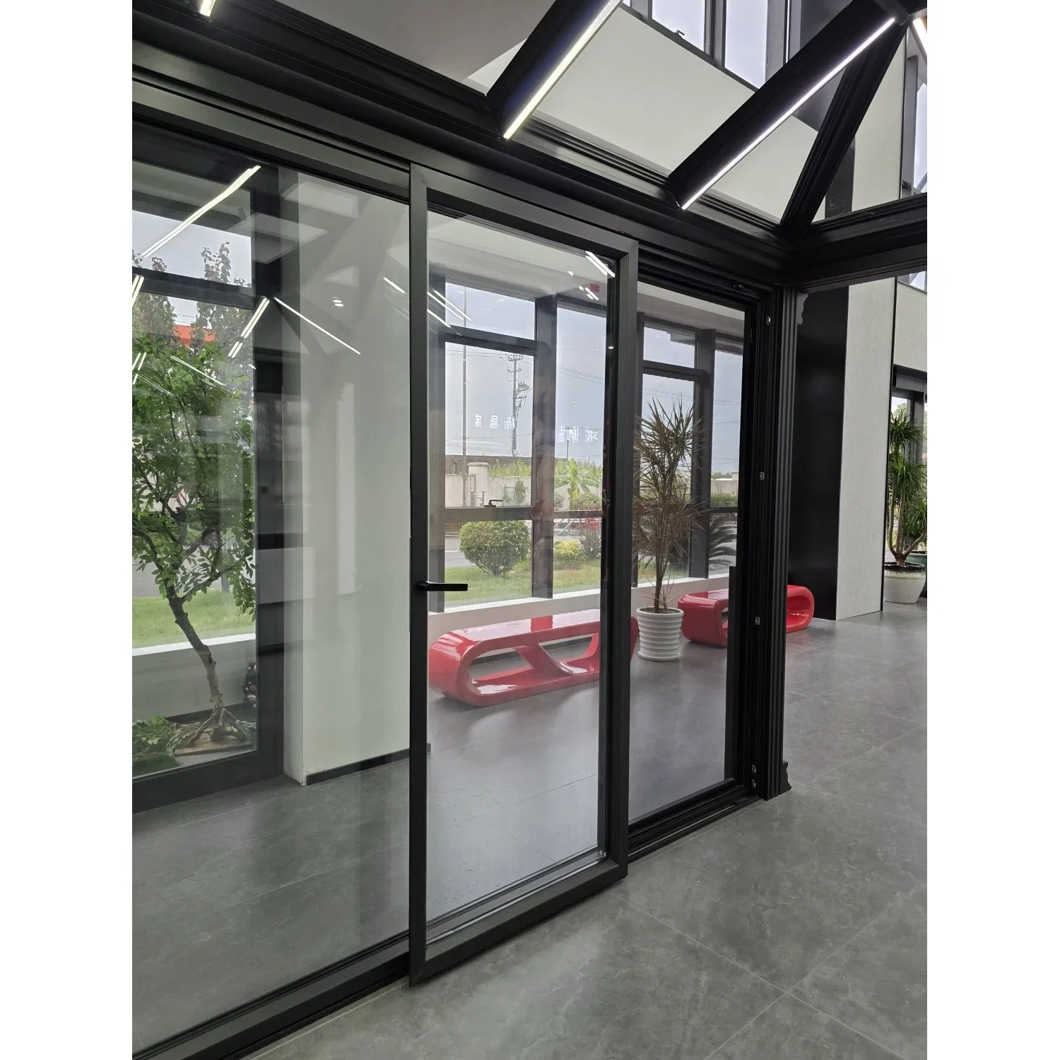 Residential Double Glazing Fashion Motorized Aluminium Drift Window