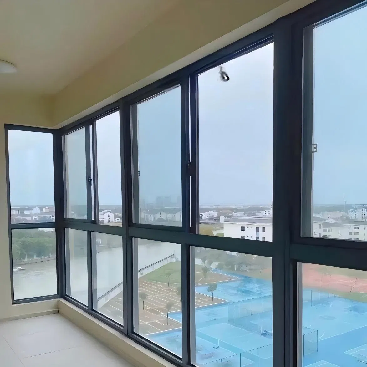 7. Excellent Aluminum Aluminium Glass Sliding Security Window Villa Apartment Large Panoramic Triple Pane Thermal Break Insulated Frame System