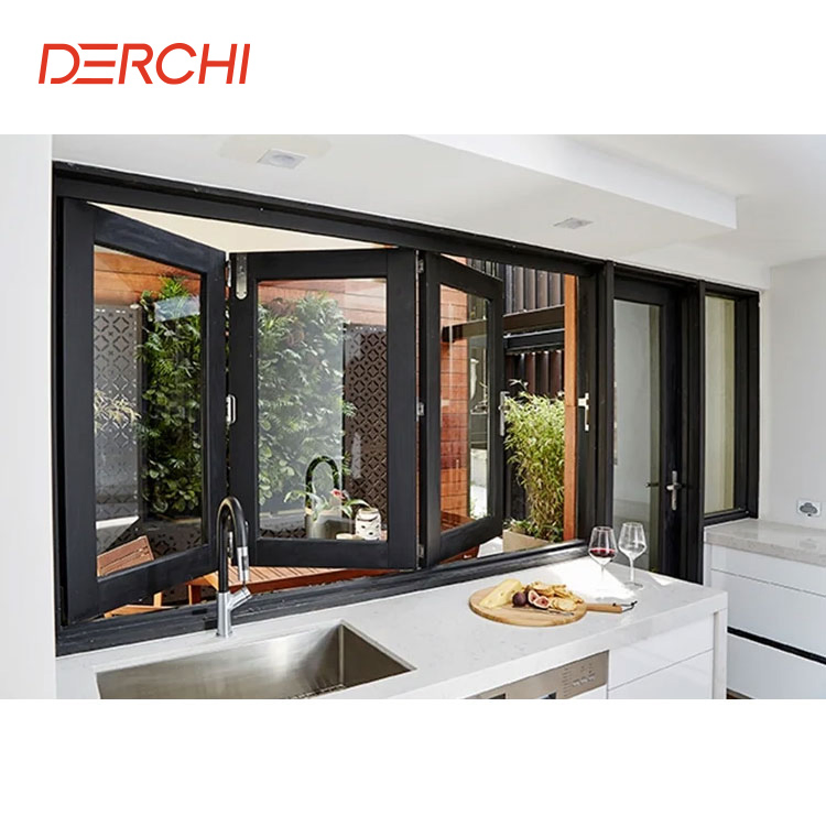 Nfrc Hurricane Impact Double Glazed Insulated Glass Thermal Break Window Aluminum Folding Window