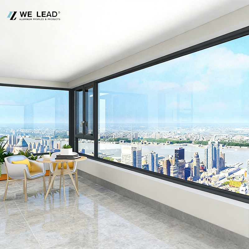 Thermal Break Aluminum Windows Profiles Double Glazed Custom