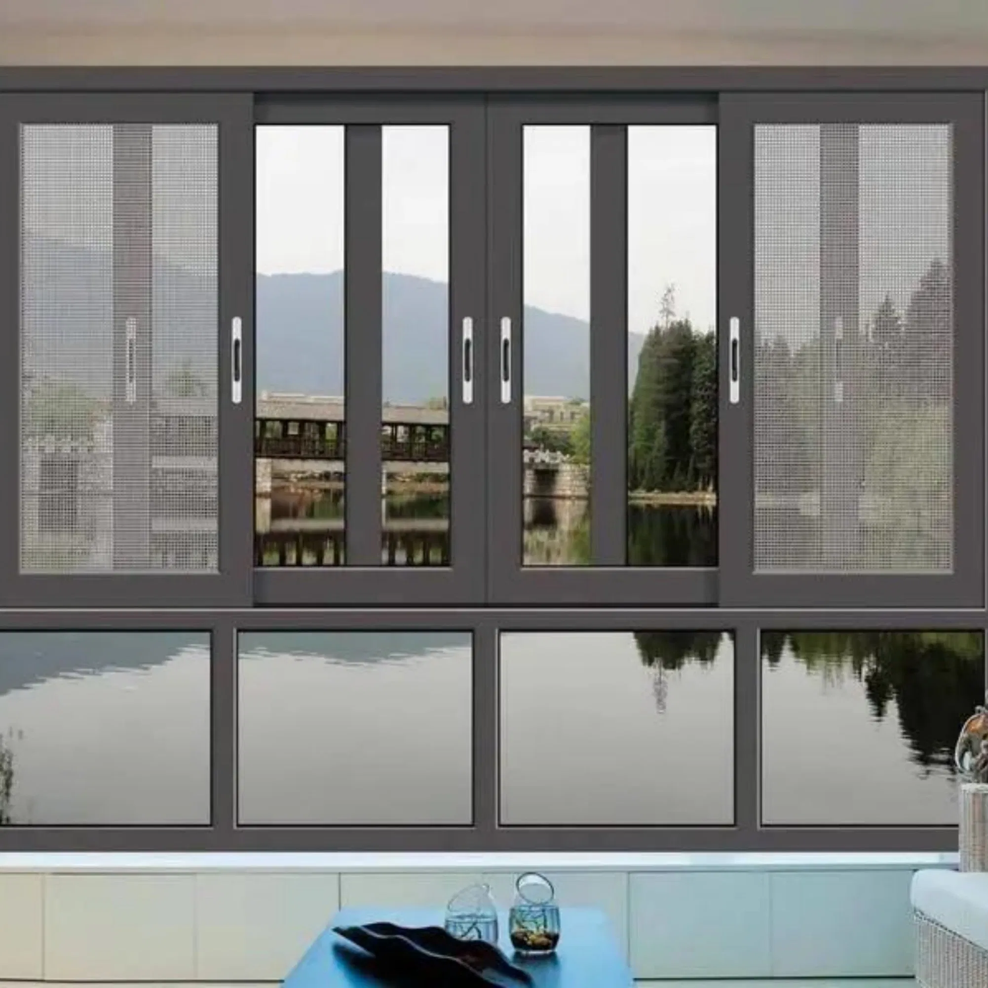 Direct Sales UV-Resistant Laminated Glass Aluminum Sliding Window