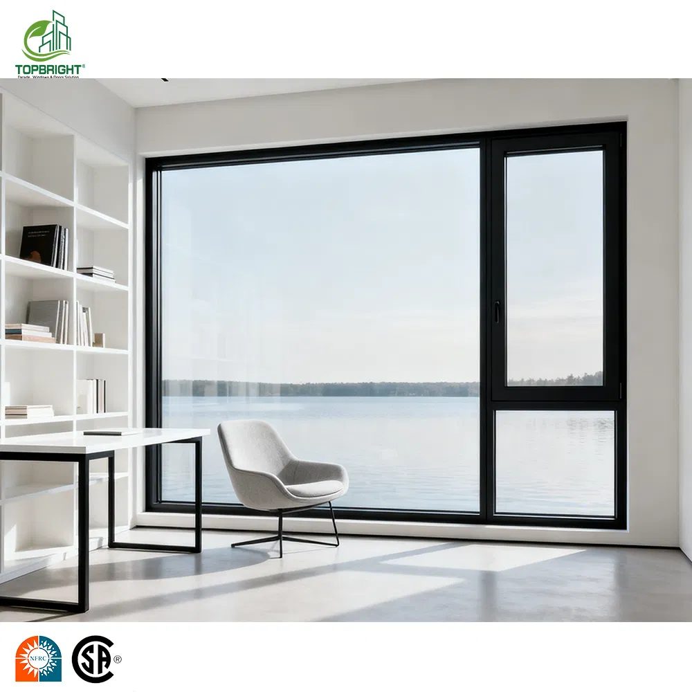 Hurricane Impact Aluminium Windows Floor to Ceiling Aluminum Large Fixed Glass Windows Extra Large Picture Window Design