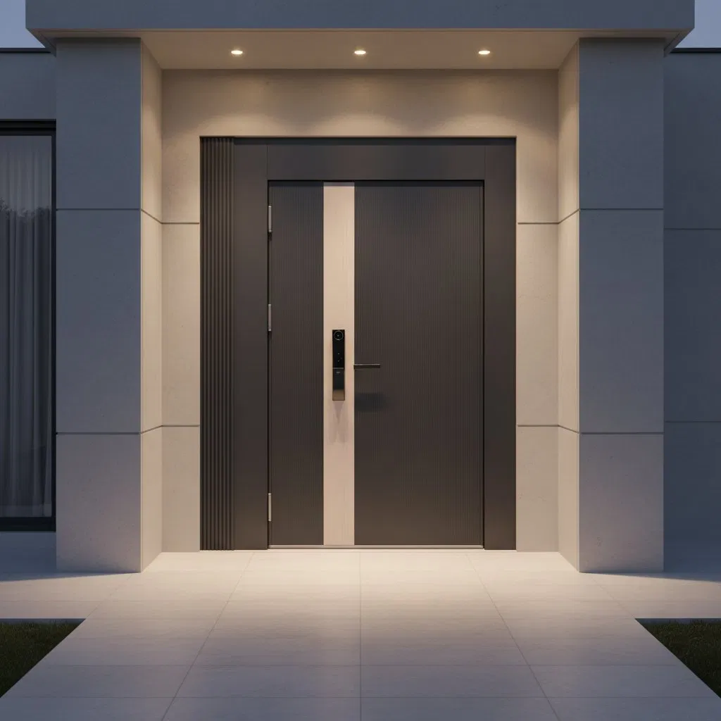 Custom Luxury Cast Aluminum Door Waterproof Exterior Front Entrance Door