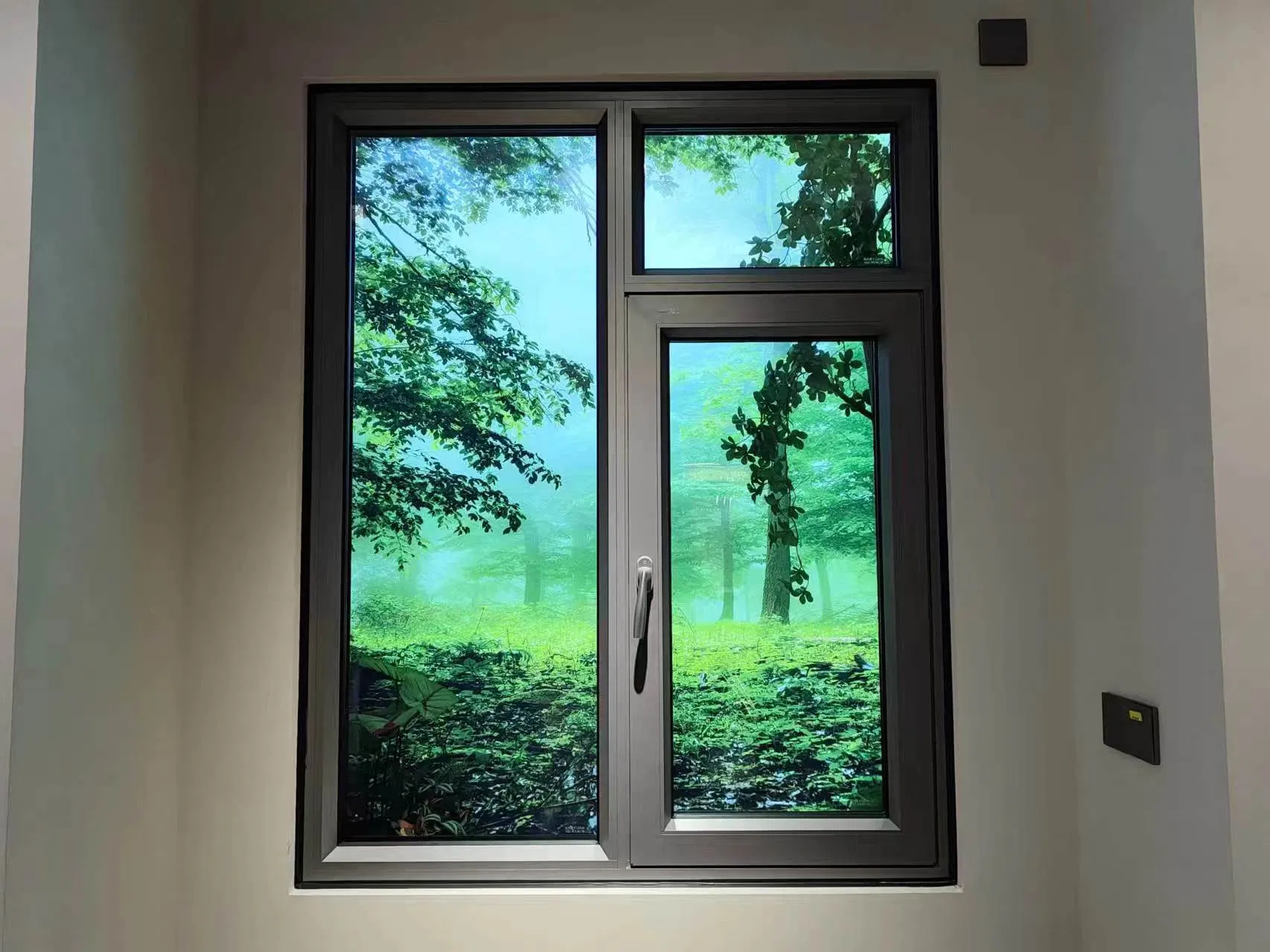 Sound Insulation Powder Spray Hope Handle Aluminum Profile Aluminum Casement Window with Double Inner and Outer Opening Anti-Corrosion and Anti-Aging