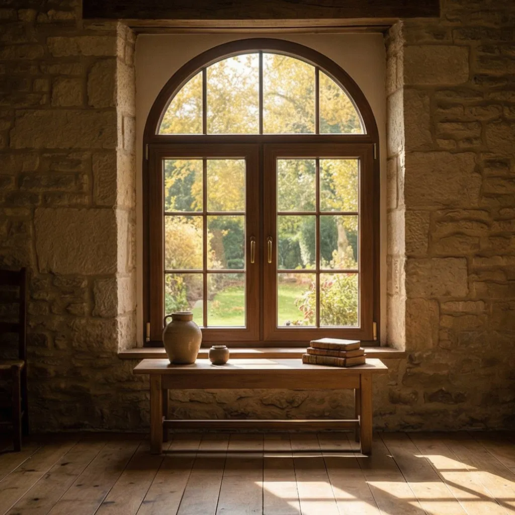 Custom Cold-Formed Arch Aluminum Clad Wood Windows for Architectural Detailing